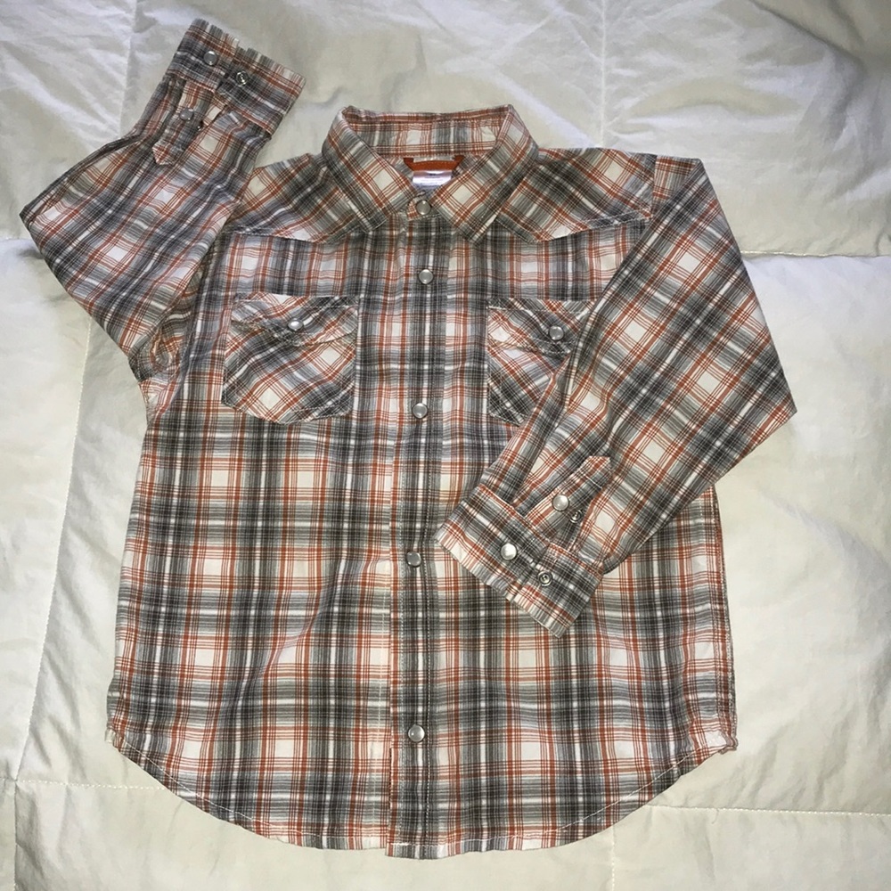 Boys western style plaid shirt